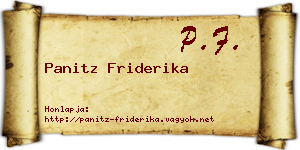Panitz Friderika névjegykártya